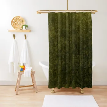 ירוק זית השינה קטיפה | מרקם וילון מקלחת רחיץ עמיד למים בד וילון מקלחת